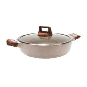 Ρηχή κατσαρόλα αντικολλητική με καπάκι - 5.5L - CA005-BS32-Beige - DSP - 563806