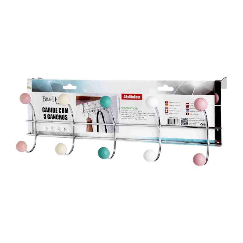 Μεταλλική κρεμάστρα πόρτας 5 θέσεων - 57609