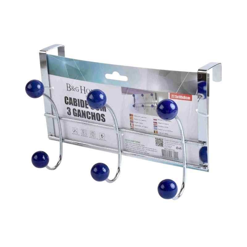 Μεταλλική κρεμάστρα πόρτας 3 θέσεων - OLD-6301 - 57722