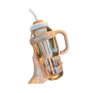 Borraccia portatile in plastica con cannuccia - 1300ml - RTS16 - 590166 - Beige