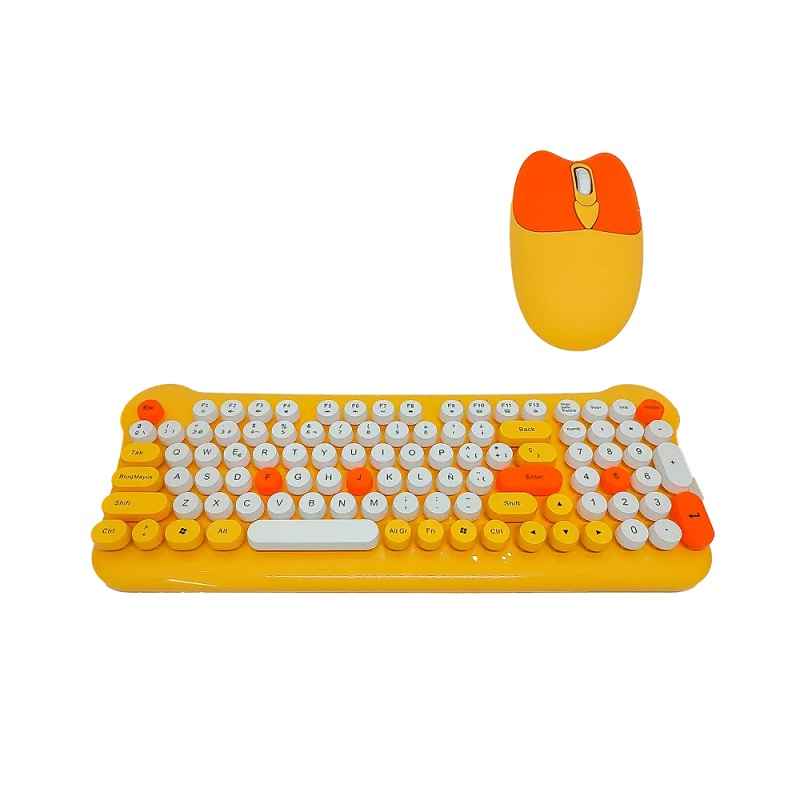 Tastiera e mouse wireless per PC - AS212 - AOAS - 655006 - Giallo