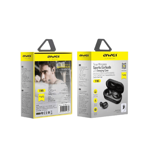 Cuffie Bluetooth wireless con custodia di ricarica - T16 - Awei - 888902