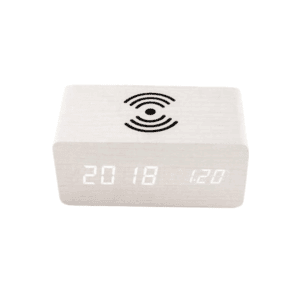 Ψηφιακό ρολόι - Ξυπνητήρι με βάση ασύρματης φόρτισης smartphone - ET025-MINI - 909467 - White