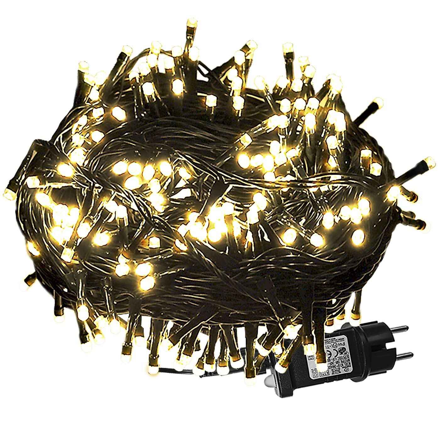 180 Λαμπάκια LED Λευκό Θερμό σε Σειρά με Προγράμματα IP44 12m Xmasfest 1131024