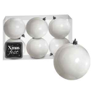 Μπάλες Λευκές πακ=6τεμ φ8 ø8cm Xmasfest 1131329