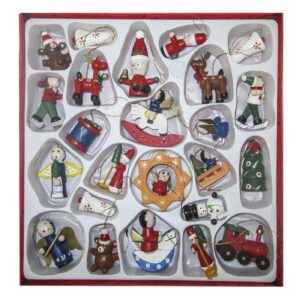 Στολίδια Ξύλινα σετ=24 τεμ Στολίδι=5,5cm, σετ=24x24cm Xmasfest 1131349