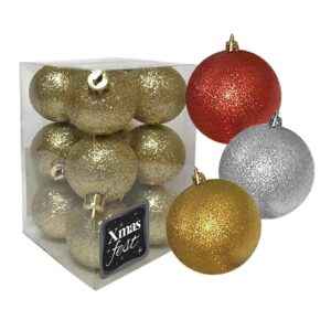 Μπάλα Glitter πακ=12τεμ φ4 ø4cm Xmasfest 1131478