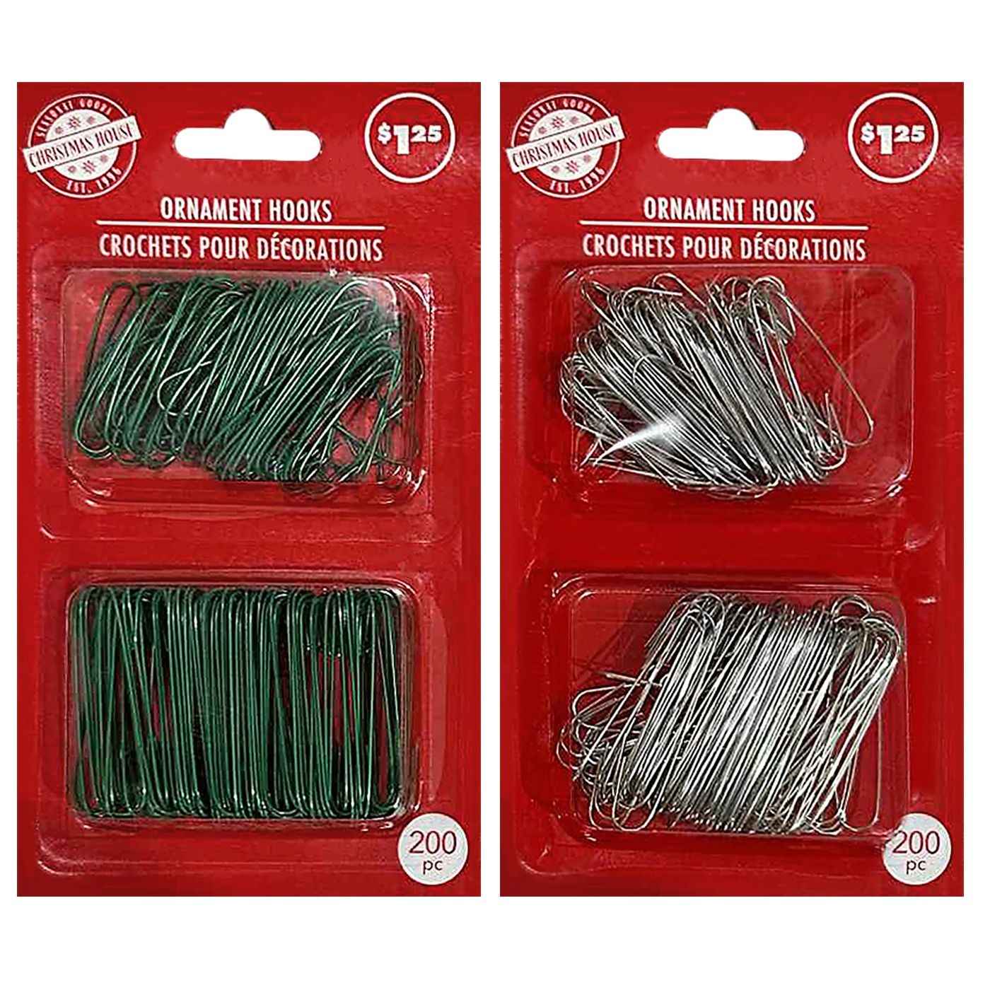 Πιαστράκια Στολιδιών Μεταλλικά 200τεμ 4cm Xmasfest 1132240