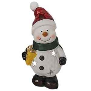 Κηροπήγιο Κεραμικό Χιονάνθρωπος 24x13x10.5cm Xmasfest 1132260