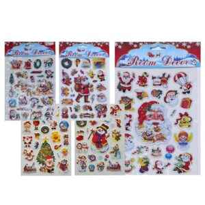 Αυτοκόλλητα 3D Χριστουγέννων Καρτέλα Μεσαία 25x15cm Xmasfest 113267