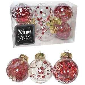 Μπάλες με Γέμιση Ντεκόρ πακ=6τεμ φ6 Φ6cm Xmasfest 1132543