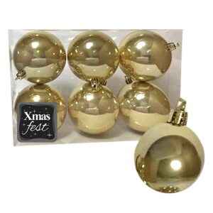 Μπάλες Περλέ Χρυσές πακ=6τεμ φ6 ø6cm Xmasfest 1132565