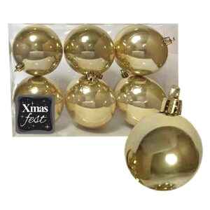 Μπάλες Περλέ Χρυσές πακ=6τεμ φ8 ø8cm Xmasfest 1132568