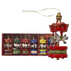 Καρουζέλ Στολίδια Ξύλινα Κρεμαστά 6 τεμ 21x9cm Xmasfest 1132733