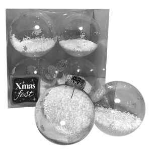 Μπάλες με Γέμιση Χιόνι πακ=4τεμ φ10 ø10cm Xmasfest 1132772