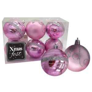 Μπάλες ροζ Ματ-Γυαλιστερές Ντεκόρ πακ=6τεμ φ6cm ø6cm Xmasfest 1132842