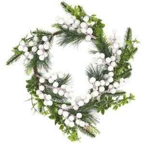 Στεφάνι με Λευκούς Καρπούς ø35cm Xmasfest 1132858