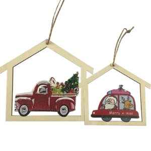 Στολίδι Κρεμαστό Αμάξι Σπίτι Xmas 13x11,5cm Xmasfest 1133040