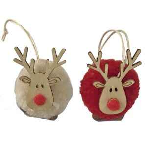 Στολίδι Κρεμαστό Τάρανδος Μπάλα 6cm Xmasfest 1133043