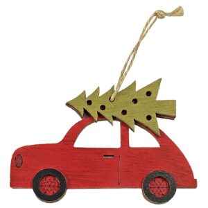 Στολίδι Κρεμαστό Αμάξι με Δέντρο 10,5x7cm Xmasfest 1133052