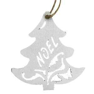 Στολίδι Ξύλινο Λευκό Δέντρο 7cm Xmasfest 1133172