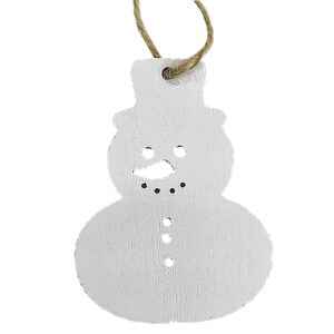 Στολίδι Ξύλινο Λευκό Χιονάνθρωπος 7cm Xmasfest 1133174