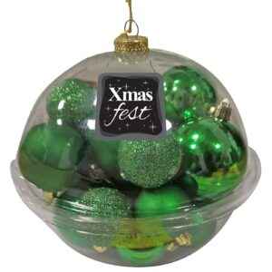 Μπάλες Πράσινες mix σε Κουτί Μπάλα πακ=18x15cm Xmasfest 1133300