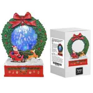 Φανάρι Παράσταση Στεφάνι με Χιόνι και 4 Λειτουργίες 27x ø21cm Xmasfest 1133331