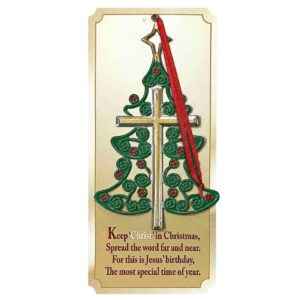 Στολίδι Μεταλλικό Δέντρο-Σταυρός 14x8cm Xmasfest 1133396