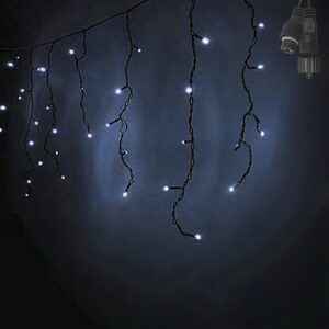 100 Λαμπάκια LED Λευκό Ψυχρό Βροχή με Επέκταση & Προγράμματα IP44 110x80cm (δεν Περιέχεται ο Μετασχηματιστής) Xmasfest 1133501