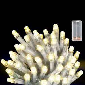 50 Λαμπάκια LED Μπαταρίας Λευκό Θερμό σε Σειρά με Controller IP20 5,3m Xmasfest 1133510