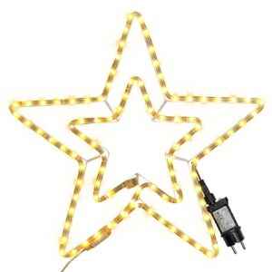 Αστέρι Διπλό Φωτοσωλήνας 64 LED 3m Λευκό Θερμό με Προγράμματα IP44 ø11mm 3m Φωτοσωλήνας (+3m Extra Καλώδιο) 56x56cm Xmasfest 1133523