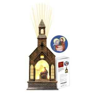 Φανάρι Εκκλησία με Λαμπάκια και Προτζέκτορα USB/μπαταρίας 31x13x8cm Xmasfest 1133534