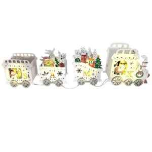 Τρένο 3d Ξύλινο με 4led 42x12,5x7,5cm Xmasfest 1133537