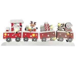 Τρένο Ξύλινο Φλάτ με 10led 38,5x14x2cm Xmasfest 1133538