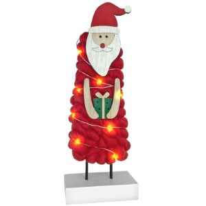 Άγιος Ξύλινος με Μάλλινο και 10led 29x10x4,5cm Xmasfest 1133539