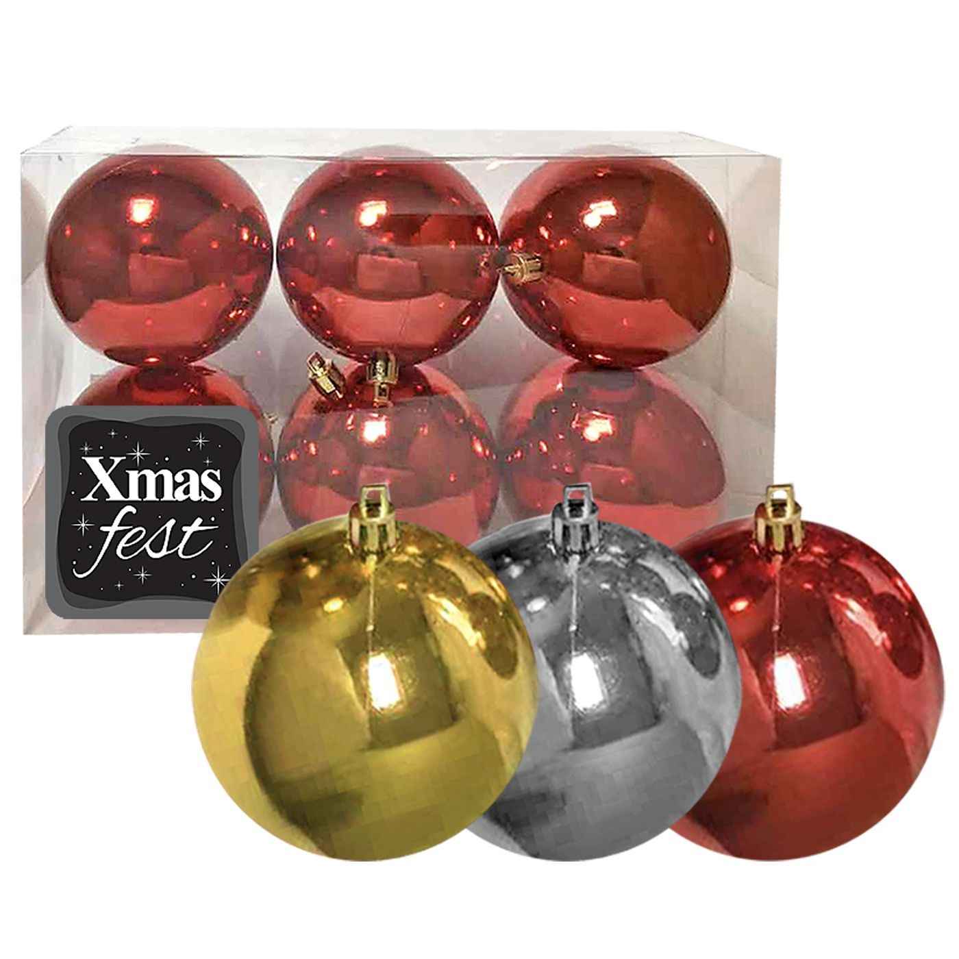 Μπάλα Γυαλιστερή πακ=6τεμ φ7 ø7cm Xmasfest 1133548