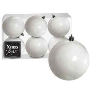 Μπάλες Λευκές πακ=6τεμ φ10 ø10cm Xmasfest 1133549