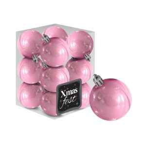 Μπάλες Περλέ ροζ πακ=12τεμ φ4 ø4cm Xmasfest 1133552