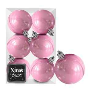 Μπάλες Περλέ ροζ πακ=6τεμ φ6 ø6cm Xmasfest 1133553