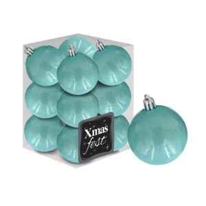 Μπάλες Γυαλιστερές Θαλασσί πακ=12τεμ φ4 ø4cm Xmasfest 1133556