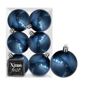 Μπάλες Γυαλιστερές Σκούρο Πετρόλ πακ=6τεμ φ6 ø6cm Xmasfest 1133565
