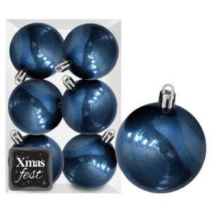 Μπάλες Γυαλιστερές Σκούρο Πετρόλ πακ=6τεμ φ10 ø10cm Xmasfest 1133567