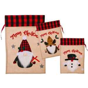 Σάκος Χριστουγέννων Λινάτσα Καρώ 57x38cm Xmasfest 1133623