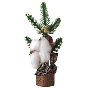 Δεντράκι σε Κορμό με Καρώ Φιόγκο 24cm Xmasfest 1133651