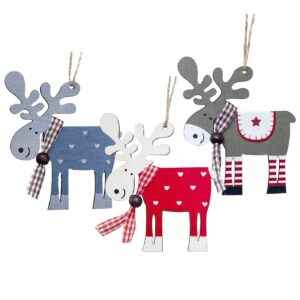 Τάρανδος Ξύλινος με Καμπανάκι Κρεμαστό 11x8cm Xmasfest 1133660