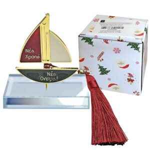Γούρι Επιτραπέζιο Κρυστάλινο Καράβι ~8x5cm Xmasfest 1133701