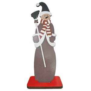 Χιονάνθρωπος Ξύλινος Επιτραπέζιος 19x7x5cm Xmasfest 1133748