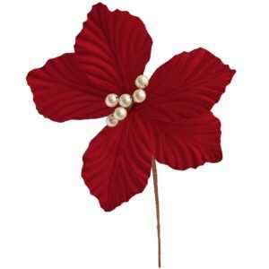 Λουλούδι Αλεξανδρινό Μικρό Κόκκινο Βελουτέ ø17cm Xmasfest 1133763