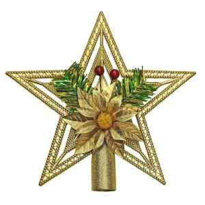 Κορυφή Δέντρου Άστρο Χρυσό με Διακόσμηση 19cm Xmasfest 1133776